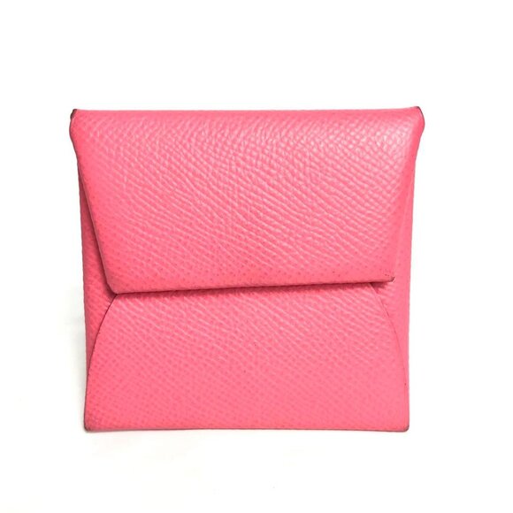 Hermes Bastia Coin Case Coin Purse Pink Epson